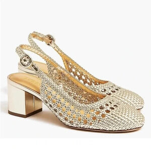 J.crew woven sling back heels 9.5